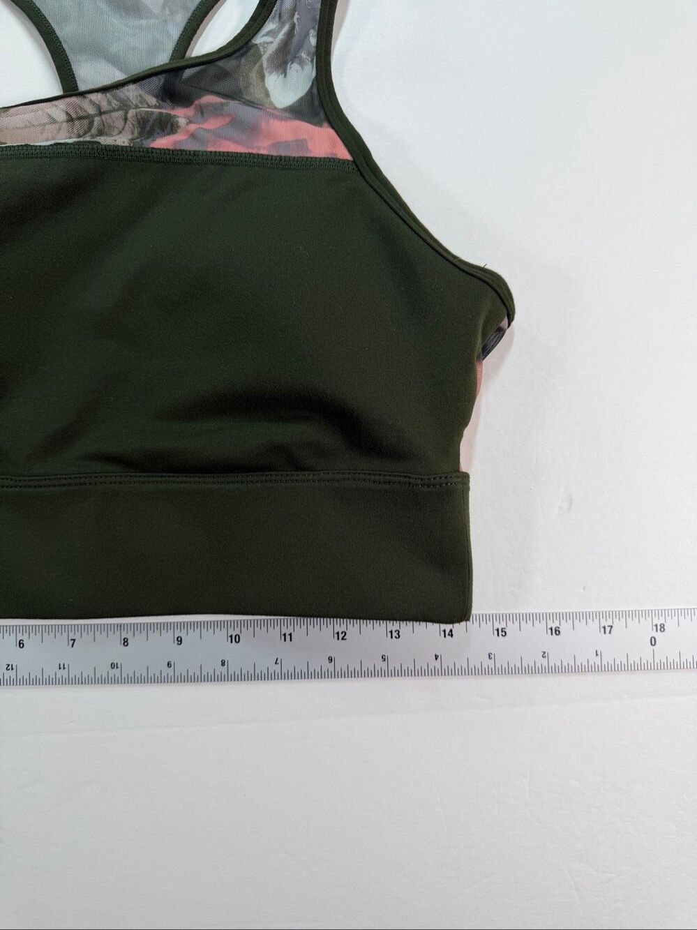 Fabletics Marcia Sports Bra Olive Secret Garden Floral Mesh Size L? Missing Tag - Picture 8 of 9